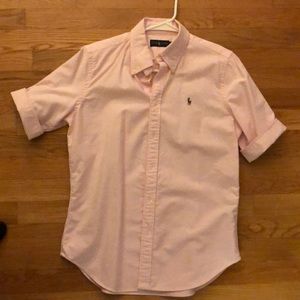 Ralph Lauren pink pin strip blouse